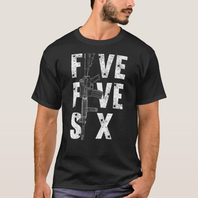 Five Five Six For Men Gun Ammo Range 556mm Rifle O T-Shirt (Front)