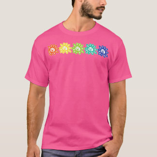 Five Flower Left Graphic T-Shirt