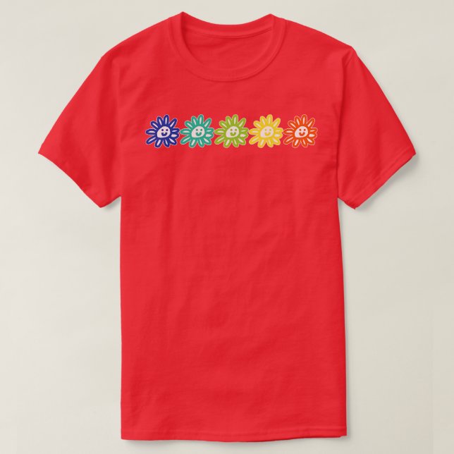 Five Flower Right Graphic T-Shirt (Design Front)