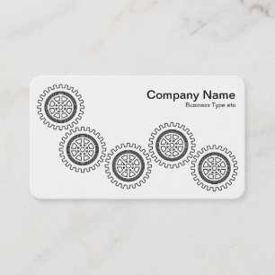 Five Gears - Black and White Business Card