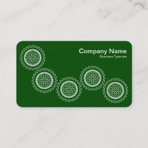 Five Gears - Dark Green - Grey Back Business Card