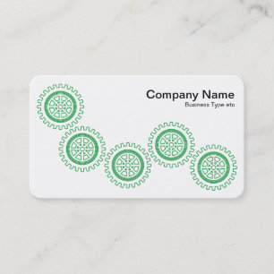 Five Gears - Grass Green and White - Grey Back Business Card