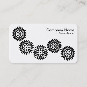 Five Gears II - Black and White - Grey Back Business Card