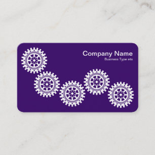 Five Gears II - White on Deep Purple - Grey Back Business Card