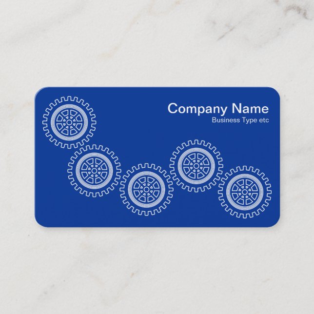 Five Gears - Navy Blue - Grey Back Business Card (Front)