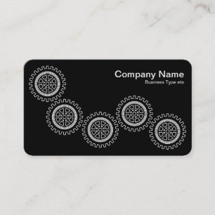 Five Gears - White on Black - Grey Back Business Card