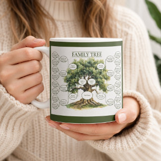 Five Generation Family Tree Ancestry Geneology Coffee Mug