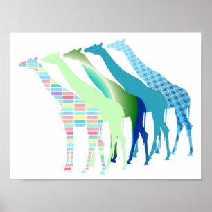 Five Giraffes Design 1 Poster