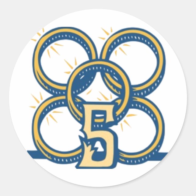 Five Gold Rings! Classic Round Sticker (Front)
