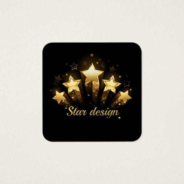 Five gold stars on black (Front)