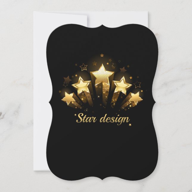 Five gold stars on black (Front)