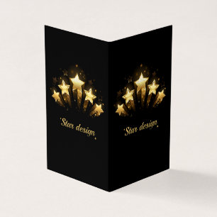 Five gold stars on black