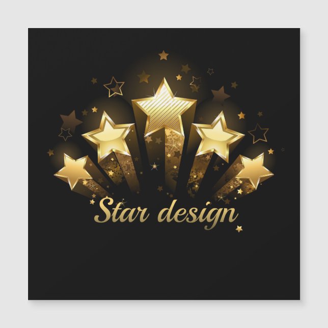 Five gold stars on black (Front)