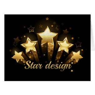 Five gold stars on black
