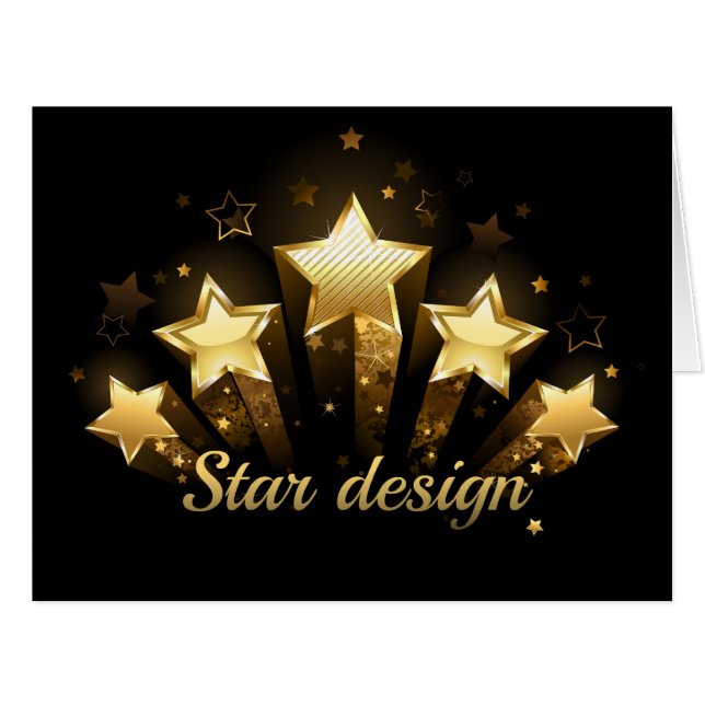 Five gold stars on black (Front Horizontal)