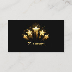 Five gold stars on black business card