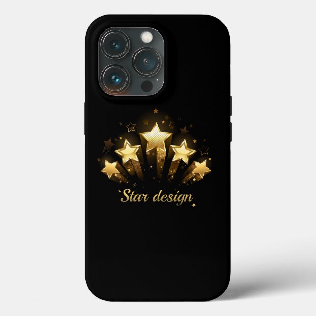Five gold stars on black Case-Mate iPhone case (Back)