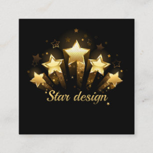 Five gold stars on black discount card
