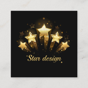 Five gold stars on black enclosure card