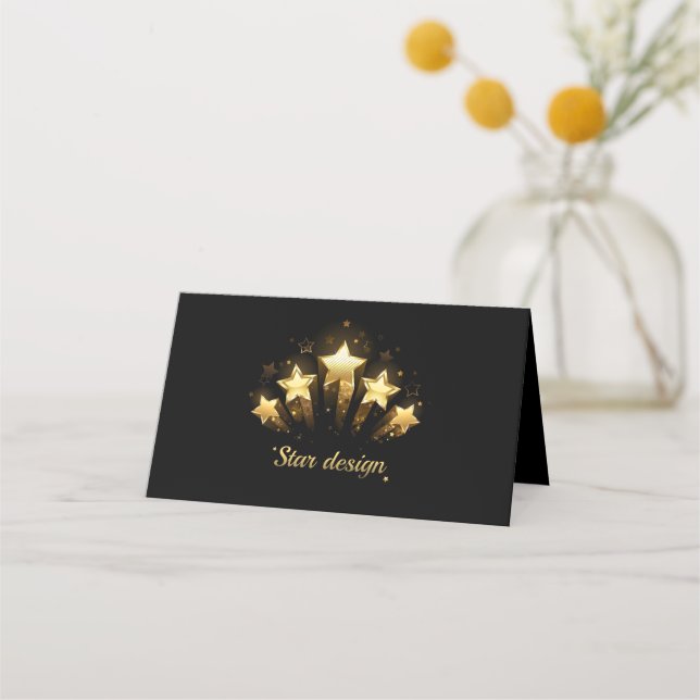 Five gold stars on black loyalty card (Front)