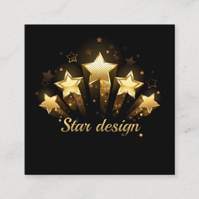Five gold stars on black loyalty card (Front)
