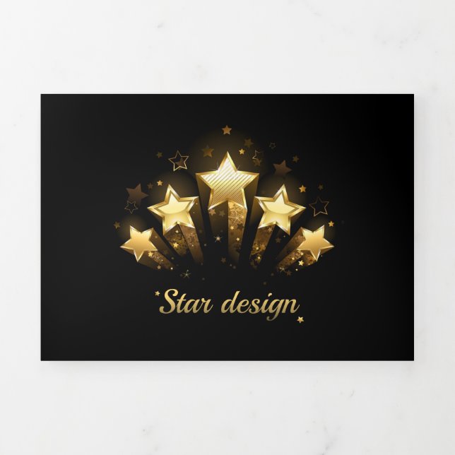 Five gold stars on black Tri-Fold programme (Cover)