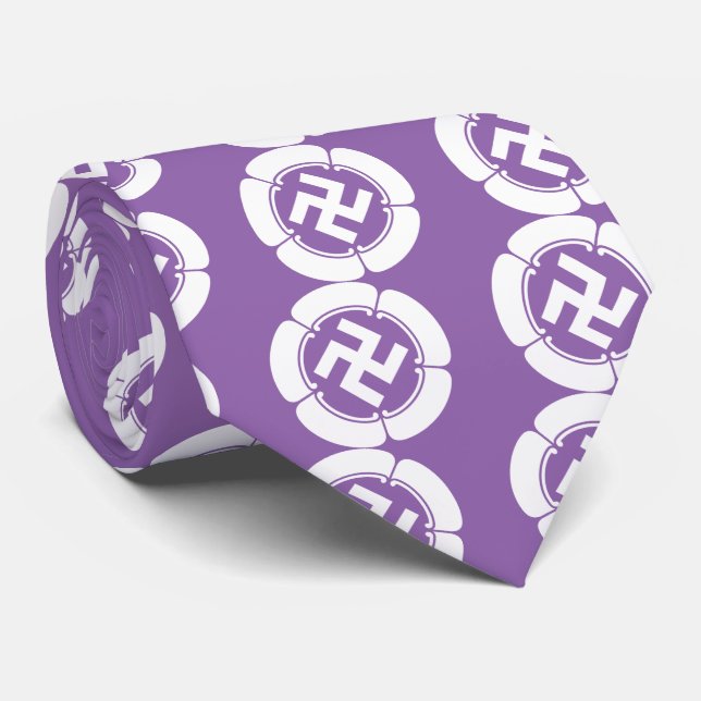 Five Gourd Crest with Manji Symbol Tie (Rolled)