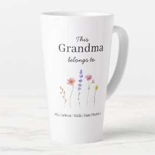 Five Grandchildren Personalised Latte Mug