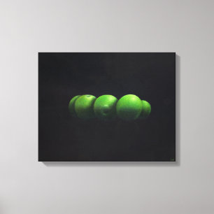 Five Green Apples Canvas Print