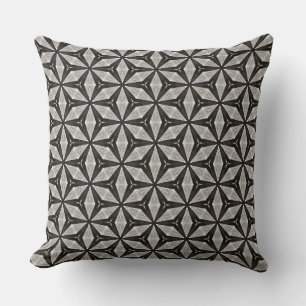 Five Grey Metallic Petals Linked Pattern Design Cushion