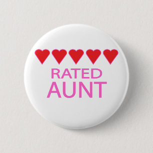 Five Heart Aunt 6 Cm Round Badge