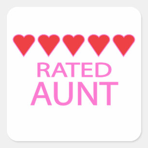 Five Heart Aunt Square Sticker
