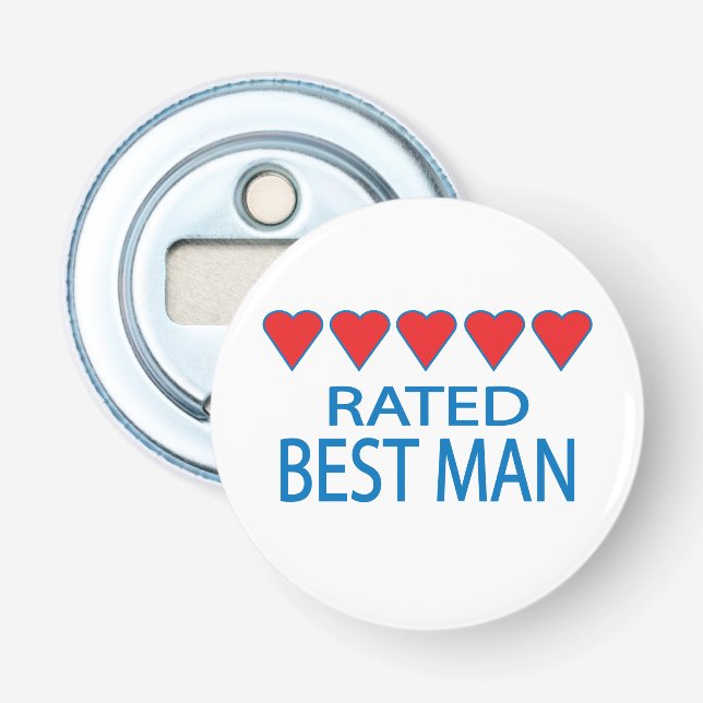 Five Heart Best Man Bottle Opener (Front)