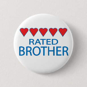 Five Heart Brother 6 Cm Round Badge