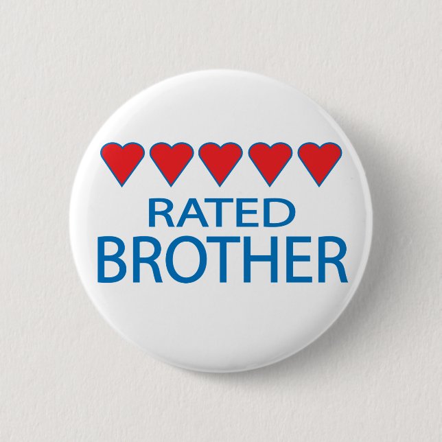 Five Heart Brother 6 Cm Round Badge (Front)