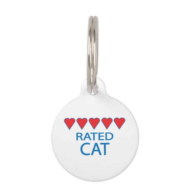 Five Heart Cat Pet Tag (Front)