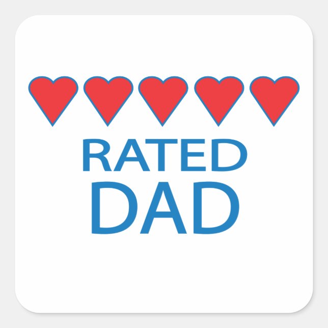 Five Heart Dad Square Sticker (Front)