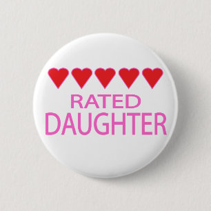 Five Heart Daughter 6 Cm Round Badge