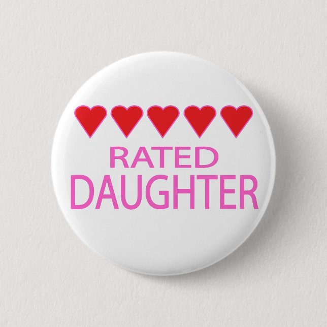 Five Heart Daughter 6 Cm Round Badge (Front)