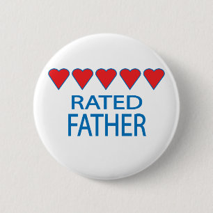 Five Heart Father 6 Cm Round Badge
