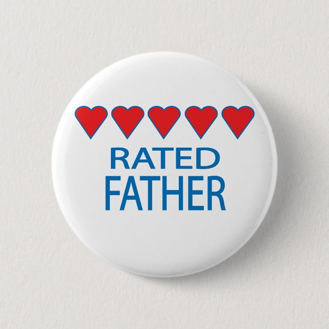 Five Heart Father 6 Cm Round Badge (Front)