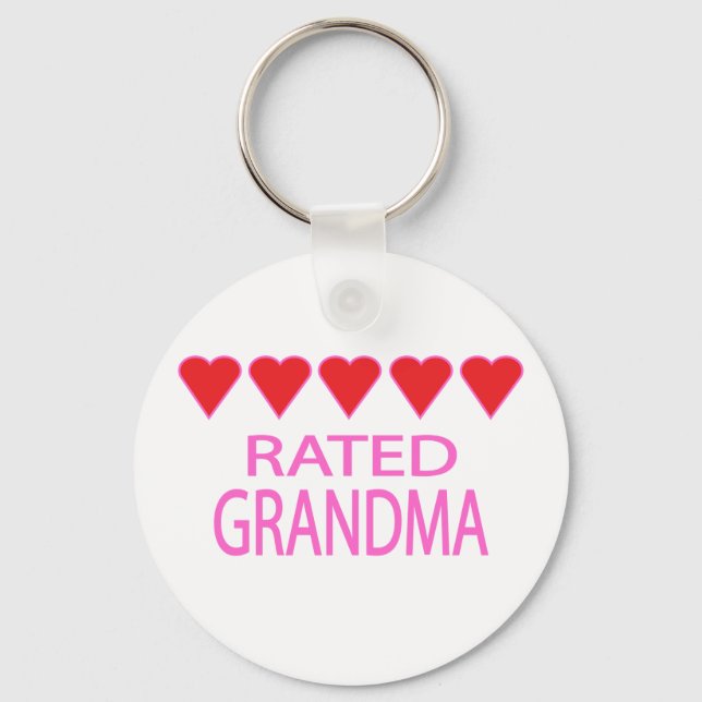 Five Heart Grandma Key Ring (Front)