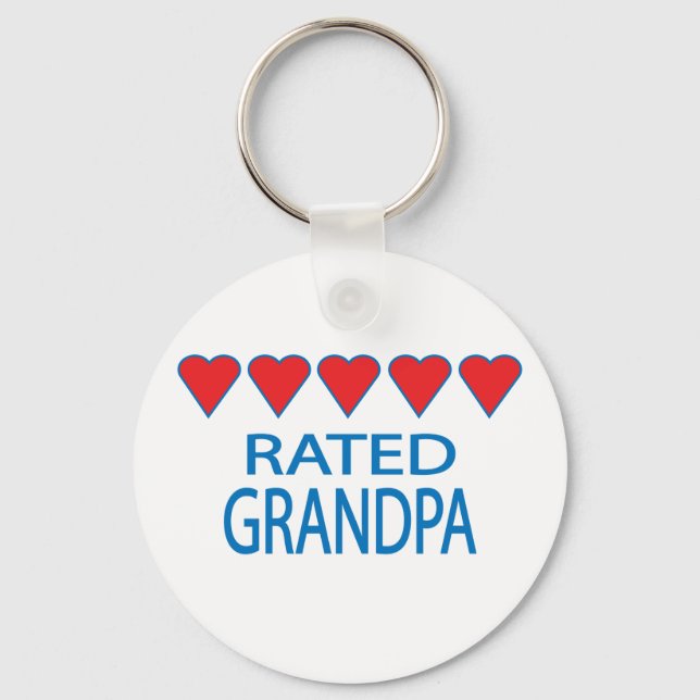 Five Heart Grandpa Key Ring (Front)
