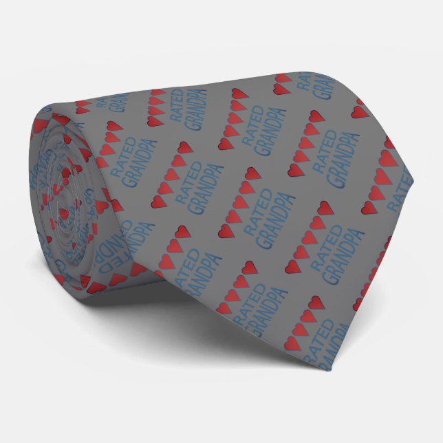 Five Heart Grandpa Tie (Rolled)