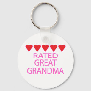 Five Heart Great Grandma Key Ring
