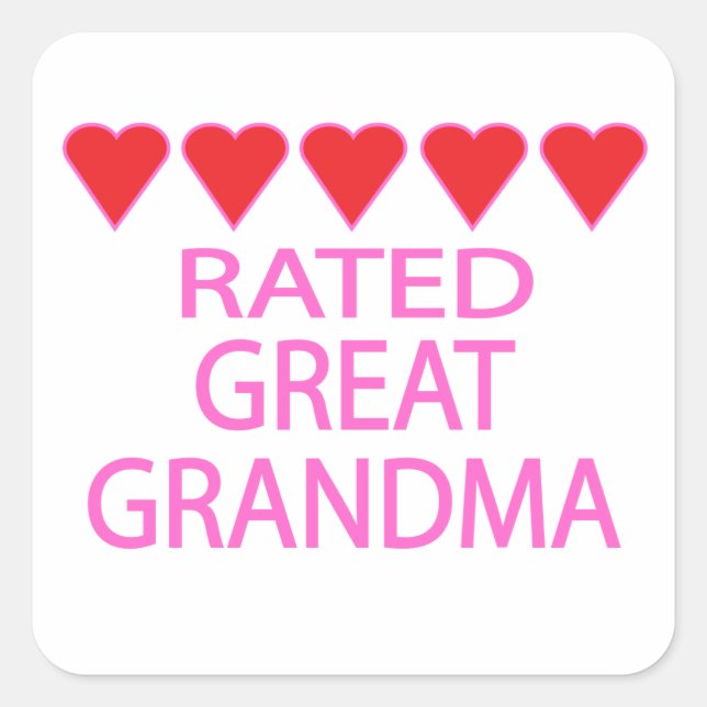 Five Heart Great Grandma Square Sticker (Front)