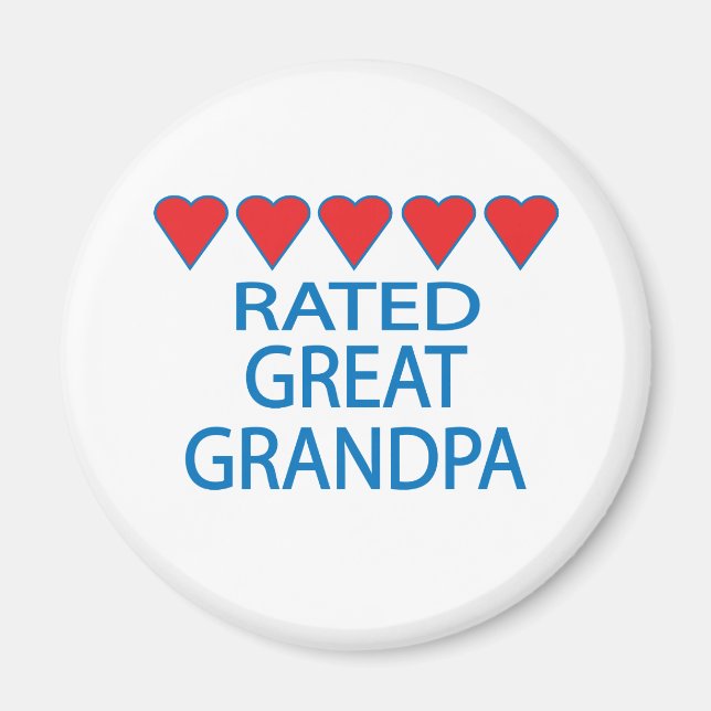 Five Heart Great Grandpa Magnet (Front)