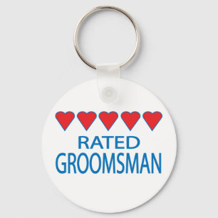 Five Heart Groomsman Key Ring