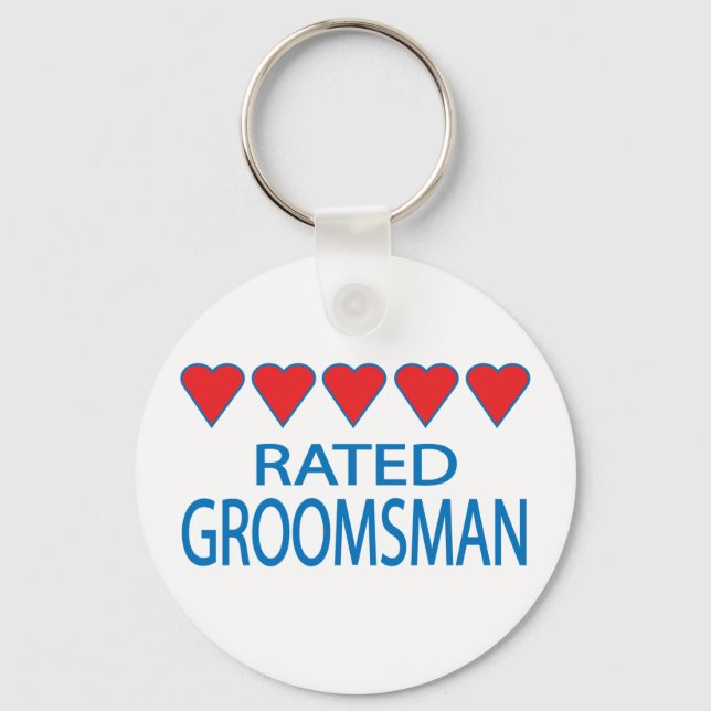 Five Heart Groomsman Key Ring (Front)