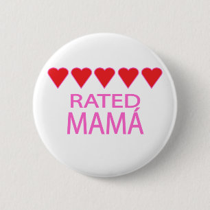 Five Heart Mamá 6 Cm Round Badge